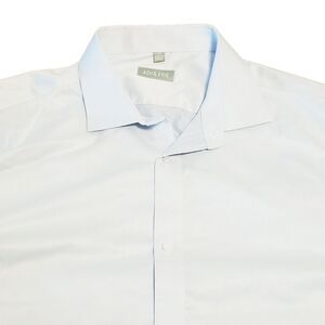 Ash & Erie Shirt Men's Size 17.5 Light Gray Casual Dress 100% Cotton Long Sleeve